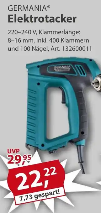Sonderpreis Baumarkt GERMANIA Elektrotacker Angebot