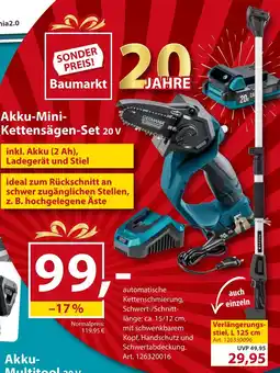 Sonderpreis Baumarkt GERMANIA Akku-Mini- Kettensägen-Set 20 v Angebot