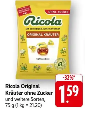 Edeka Ricola original kräuter ohne zucker Angebot
