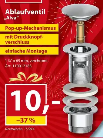 Sonderpreis Baumarkt Ablaufventil ,,Alva" Angebot