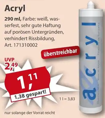 Sonderpreis Baumarkt Acryl Angebot