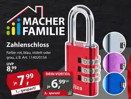 Sonderpreis Baumarkt Zahlenschloss Angebot