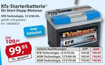 Sonderpreis Baumarkt Kfz-Starterbatterie für Start-Stopp-Motoren Angebot