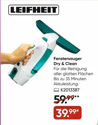 Galeria Leifheit Fenstersauger Dry&Clean Angebot