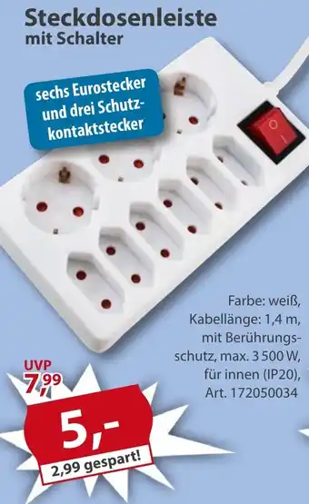 Sonderpreis Baumarkt Steckdosenleiste mit Schalter Angebot
