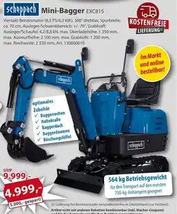 Sonderpreis Baumarkt scheppach Mini-Bagger EXC815 Angebot