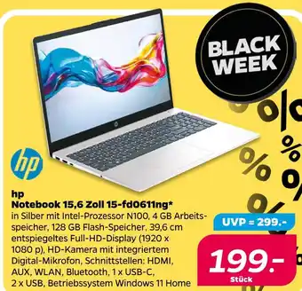 NETTO Hp notebook 15,6 zoll 15-fd0611ng Angebot