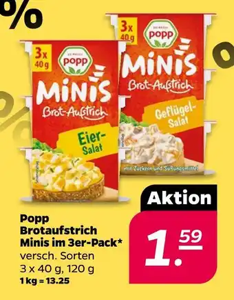 NETTO Popp brotaufstrich minis im 3er-pack Angebot