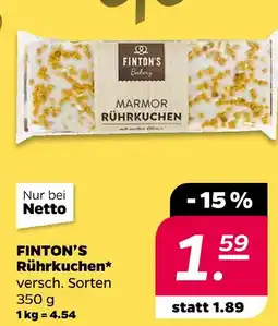 NETTO Finton's bakery marmor rührkuchen Angebot