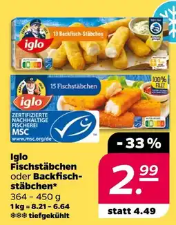 NETTO Iglo fischstäbchen oder backfisch- stäbchen Angebot