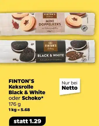 NETTO Finton's keksrolle black & white Angebot