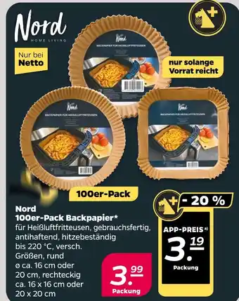NETTO Nord 100er-pack backpapier Angebot