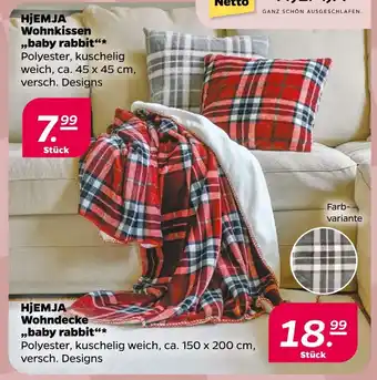 NETTO Hjemja wohnkissen 'baby rabbit' Angebot