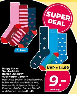 NETTO Happy socks 3er-pack lite damen „cherry“ oder herren „boat“ Angebot