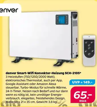 NETTO Denver smart-wifi konvektor-heizung sch-2105 Angebot