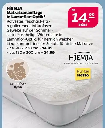 NETTO Hjemja matratzenauflage in lammflor-optik 90 x 200 cm Angebot