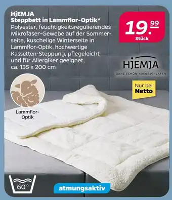 NETTO Hjemja steppbett in lammflor-optik Angebot
