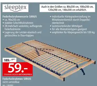 Zurbrüggen Sleeptex federholzrahmen sirius Angebot