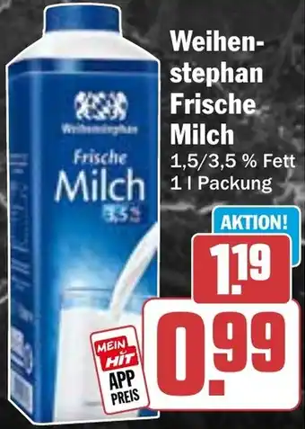 HIT Weihenstephan Frische Milch Angebot
