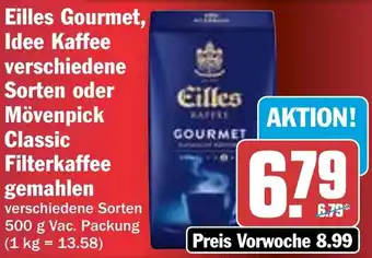 HIT Eilles Gourmet, Idee Kaffee verschiedene Sorten oder Mövenpick Classic Filterkaffee gemahlen Angebot