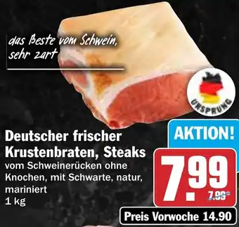 HIT Deutscher frischer Krustenbraten, Steaks Angebot