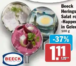HIT Beeck Herings- Salat rot, -Happen, in Gelee Angebot