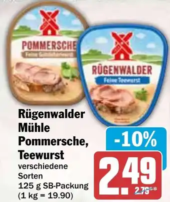HIT Rügenwalder Mühle Pommersche, Teewurst Angebot