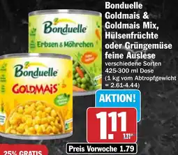 HIT Bonduelle Goldmais & Goldmais Mix, Hülsenfrüchte oder Grüngemüse feine Auslese Angebot