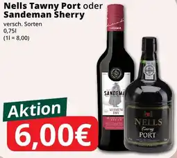 Famila Nord West Nells Tawny Port oder Sandeman Sherry Angebot