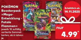 Kaufland POKÉMON Boosterpack Mega Entwicklung Fatale Flammen Angebot