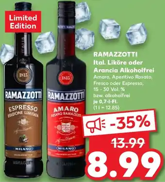 Kaufland RAMAZZOTTI Ital. Liköre oder Arancia Alkoholfrei Angebot