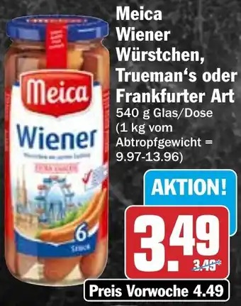 HIT Meica Wiener Würstchen, Trueman's oder Frankfurter Art Angebot