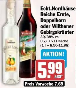 HIT Echt.Nordhäuser Reiche Ernte, Doppelkorn oder Wilthener Gebirgskräuter Angebot