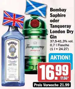 HIT Bombay Saphire oder Tanqueray London Dry Gin Angebot