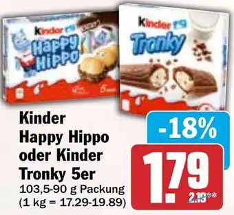 HIT Kinder Happy Hippo oder Kinder Tronky 5er Angebot