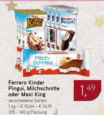Dornseifer Ferrero Kinder Pingui, Milchschnitte oder Maxi King Angebot