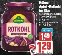 HIT Kühne Apfel-/Rotkohl im Glas Angebot