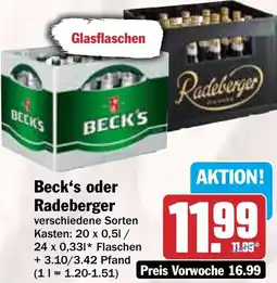 HIT Beck's oder Radeberger Angebot