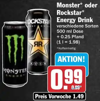 HIT Monster oder Rockstar Energy Drink Angebot