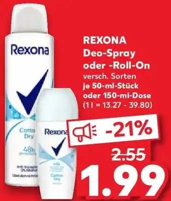 Kaufland REXONA Deo-Spray oder -Roll-On Angebot