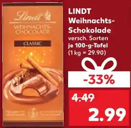 Kaufland LINDT Weihnachts- Schokolade Angebot
