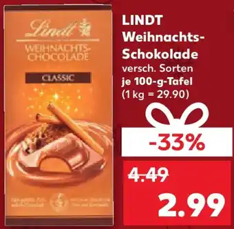 Kaufland LINDT Weihnachts- Schokolade Angebot