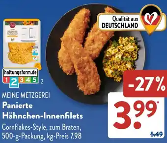 Aldi Süd MEINE METZGEREI Panierte Hähnchen-Innenfilets Angebot