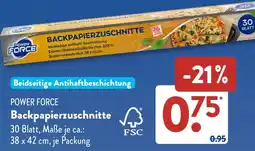Aldi Süd POWER FORCE Backpapierzuschnitte Angebot