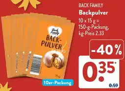 Aldi Süd BACK FAMILY Backpulver Angebot