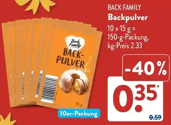 Aldi Süd BACK FAMILY Backpulver Angebot
