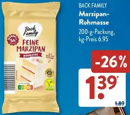 Aldi Süd BACK FAMILY Marzipan Rohmasse Angebot