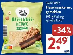 Aldi Süd BACK FAMILY Haselnusskerne, gemahlen Angebot