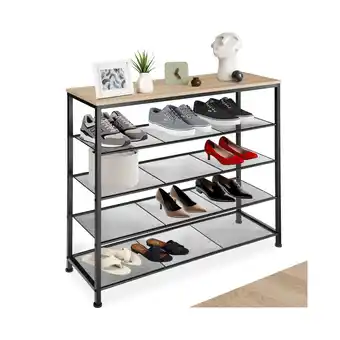 Netto Marken-Discount tectake Schuhregal, Industrial Style, Ablage und 4 Gitterablagen, 100 x 30,5 x 93 cm Angebot