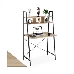 Netto Marken-Discount tectake Schreibtisch, Industrial Style, trapezförmiges Gestell, 3 Staufächer, 85,5 x 46,5 x 140 cm Angebot